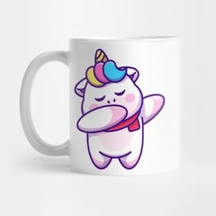 Cute baby unicorn dabbing cartoon Mug